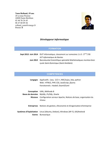 Exemple De Cv 2nd